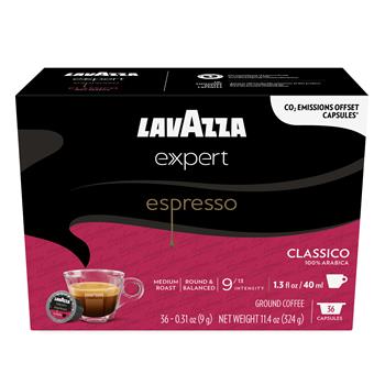Lavazza Expert Capsules, Classico Espresso, 0.31 oz, 36 Capsules/Box, 8 Boxes/Case