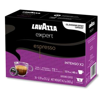 Lavazza Expert Capsules, Intenso X2 Espresso, 0.39 oz, 36 Capsules/Box