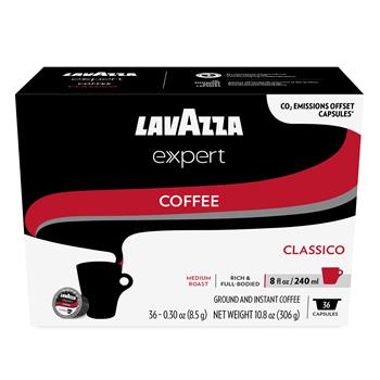 Lavazza Expert Capsules, Classico Coffee, 0.30 oz, 36 Capsules/Box