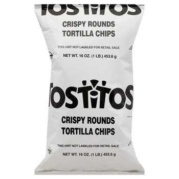 Tostitos Crispy Rounds Tortilla Chips, 16 oz, 8/Case