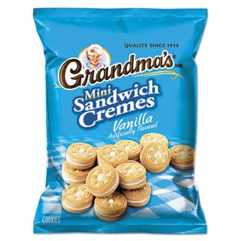 Grandma&#39;s Mini Vanilla Cr&#232;me Sandwich Cookies, 3.71 oz, 24/Case