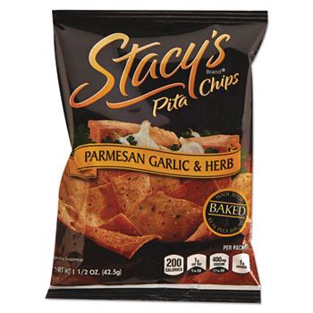 Stacy&#39;s Pita Chips, 1.5 oz Bag, Parmesan Garlic &amp; Herb, 24/Case