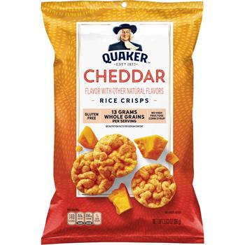 Quaker&#174; Popped Rice Crisps, Cheddar, 8/CS