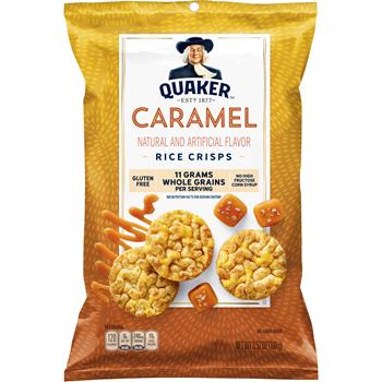 Quaker&#174; Popped Rice Crisps, Caramel, 8/CS