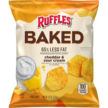 Ruffles Baked Cheddar and Sour Cream, 0.8 oz, 60/Case