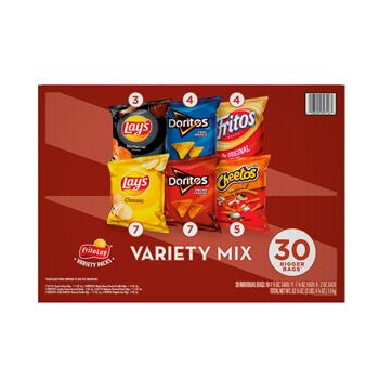 Frito-Lay Lays Classic Variety Mix, 1.5 - 2 oz bags, 30/BX