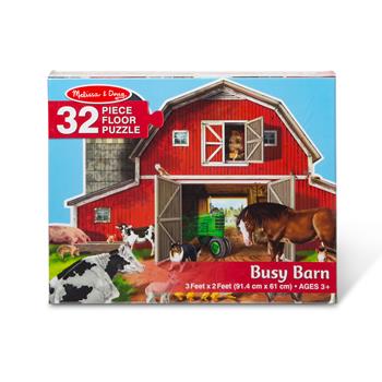 Melissa &amp; Doug Busy Barn Shaped Floor Puzzle, 32 Pieces