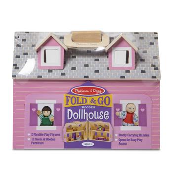 Melissa &amp; Doug Fold &amp; Go Mini Doll House, 13-1/10&quot; x 6-1/10&quot; x 10-3/5&quot;