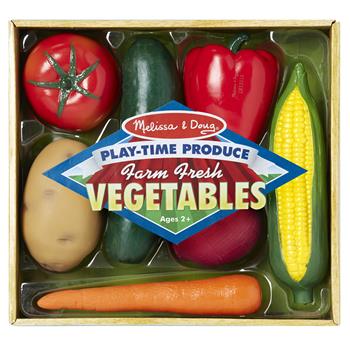 Melissa &amp; Doug Playtime Produce Vegetables Play Food Set With Crate, 7 Pieces