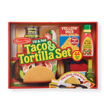 Melissa &amp; Doug Fill &amp; Fold Taco &amp; Tortilla Play Food Set, 43 Pieces