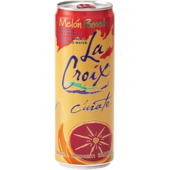 LaCroix C&#250;rate Sparkling Water, Cantaloupe Pink Grapefruit, 12 oz. Slim Can, 24/CT