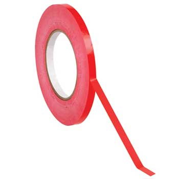 LADDAWN Bag Tape, 3/8&quot; x 540&#39;, Red, 12/CS