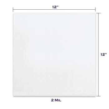 LADDAWN Flat Poly Bags, 12 in x 12 in, 2 Mil, Clear, 1000/Carton