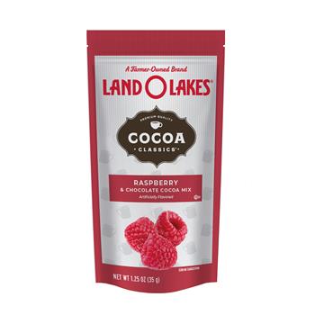 Land O&#39; Lakes Raspberry and Chocolate Cocoa Mix, 1.25 oz Packet, 12 Packets/Box, 6/Case