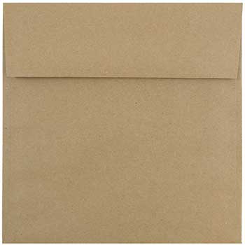 JAM Paper Square Premium Invitation Envelopes, 8 1/2&quot; x 8 1/2&quot;, Brown Kraft Paper Bag, 250/CT