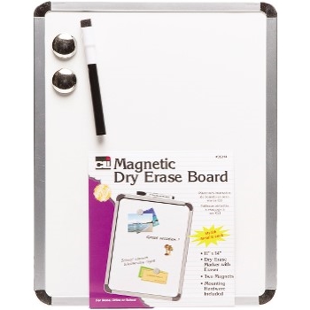 Charles Leonard, Inc. Magnetic Dry Erase Board, 11 X 14, With Marker &amp; Magnets