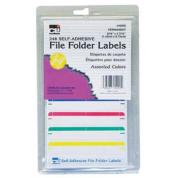 Charles Leonard, Inc. File Folder Labels, 248/PK, Assorted
