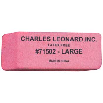 Charles Leonard, Inc. Pink Eraser, Large, 12/BX