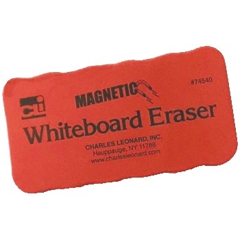 Charles Leonard, Inc. Magnetic Board Eraser, Red/Black