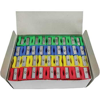 Charles Leonard, Inc. One Hole Plastic Pencil Sharpener, Assorted Colors