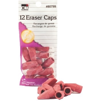 Charles Leonard, Inc. Eraser Cap For Standard Size Pencils, 12/BG, Pink