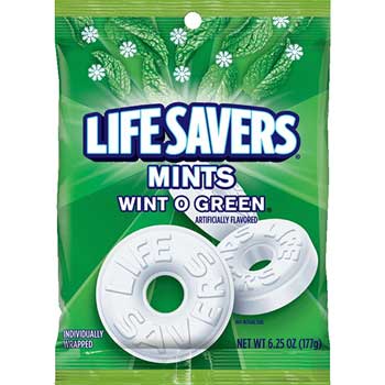 LifeSavers Wint-O-Green Hard Candy Bag, 6.25 oz