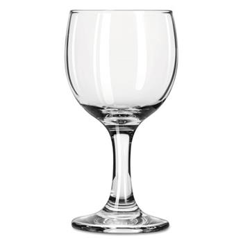 Libbey Embassy Flutes/Coupes &amp; Wine Glasses, Wine, 6 1/2oz, 5 3/8&quot;H, Clear