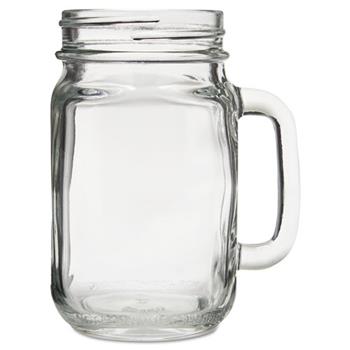 Libbey Glass Mugs and Tankards, Drink Jar, 16.5oz, 5 1/4&quot; Tall, 12/Carton
