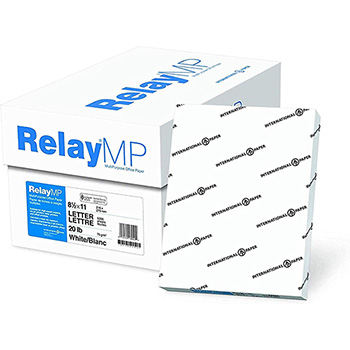 International Paper Relay MP Copy Paper, 92 Bright, 20 lb, 8.5&quot; x 14&quot;, White, 500 Sheets/Reams, 10 Reams/Carton