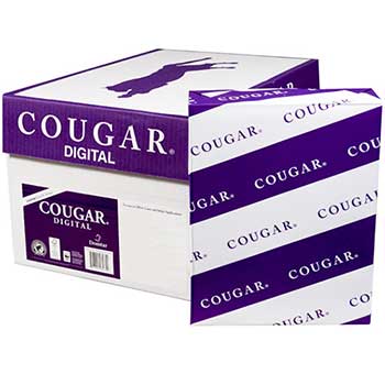 Cougar Digital Paper, 98 Bright, 70 lb, 11&quot; x 17&quot;,White, 500 Sheets/Ream, 4 Reams/Carton