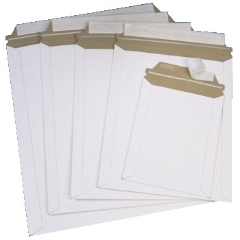 W.B. Mason Co. Stayflats Plus Self-Seal Mailers, #10PSW, 7 in x 9 in, White, 100/Case