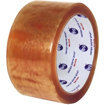 ipg Natural Rubber Carton Sealing Tape, 2&quot; x 55 yds., 2.3 Mil, Clear, 36 Rolls/Carton