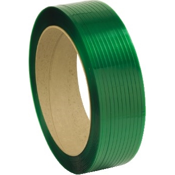 W.B. Mason Co. Polyester Strapping, Embossed, 16 in x 6 in Core, 7/16 in x .020 in x 11,500 ft, Green