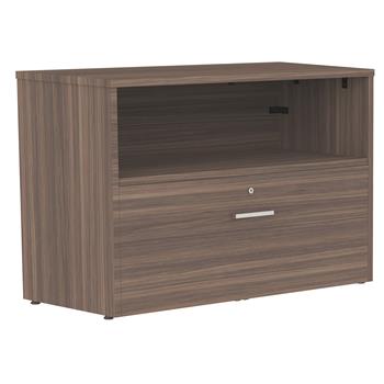 Linea Italia Urban Credenza File Storage with Locking Drawer, 36&quot;W x 16&quot;D x 24&quot;H, Natural Walnut