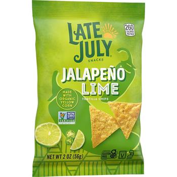 Late July Tortilla Chips, Jalapeno Lime, 2 oz, 24/Case
