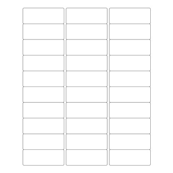 W.B. Mason Co. Rectangle Laser Labels, 2-5/8 in x 1 in, Glossy White, 30/Sheet, 100 Sheets/Case