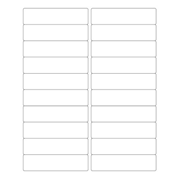 W.B. Mason Co. Removable Rectangle Laser Labels, 4 in x 1 in, White, 20/Sheet, 100 Sheets/Case