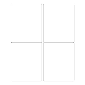 W.B. Mason Co. Rectangle Laser Labels, Master Case, 4 in x 5 in, White, 4/Sheet, 1,000 Sheets/Case