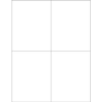 W.B. Mason Co. Removable Rectangle Laser Labels, 4-1/4 in x 5-1/2 in, White, 4/Sheet, 100 Sheets/Case