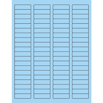 W.B. Mason Co. Rectangle Laser Labels, 1-3/4 in x 1/2 in, Fluorescent Pastel Blue, 80/Sheet, 100 Sheets/Case