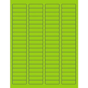 W.B. Mason Co. Rectangle Laser Labels, 1-3/4 in x 1/2 in, Fluorescent Green, 80/Sheet, 100 Sheets/Case