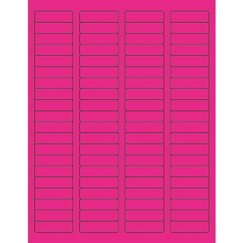 W.B. Mason Co. Rectangle Laser Labels, 1-3/4 in x 1/2 in, Fluorescent Pink, 80/Sheet, 100 Sheets/Case