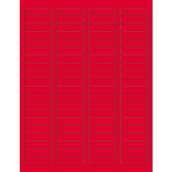 W.B. Mason Co. Rectangle Laser Labels, 1-3/4 in x 1/2 in, Fluorescent Red, 80/Sheet, 100 Sheets/Case