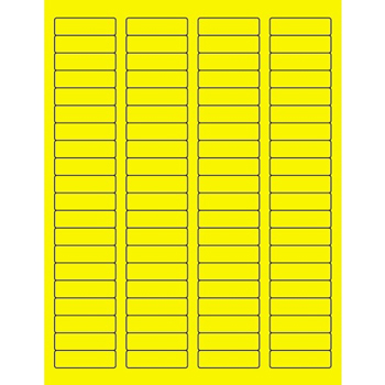 W.B. Mason Co. Rectangle Laser Labels, 1-3/4 in x 1/2 in, Fluorescent Yellow, 80/Sheet, 100 Sheets/Case