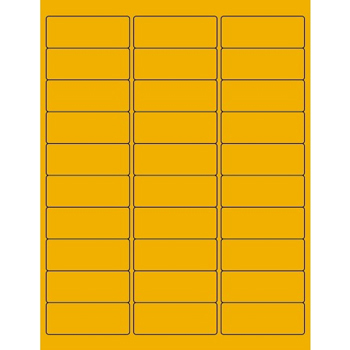 W.B. Mason Co. Rectangle Laser Labels, 2-5/8 in x 1 in, Fluorescent Orange, 30/Sheet, 100 Sheets/Case