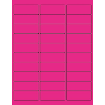 W.B. Mason Co. Rectangle Laser Labels, 2-5/8 in x 1 in, Fluorescent Pink, 30/Sheet, 100 Sheets/Case