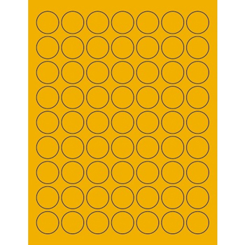 W.B. Mason Co. Circle Laser Labels, 1 in Diameter, Fluorescent Orange, 63/Sheet, 100 Sheets/Case