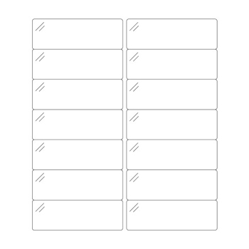 W.B. Mason Co. Rectangle Laser Labels, 4 in x 1-1/3 in, Crystal Clear, 14/Sheet, 100 Sheets/Case