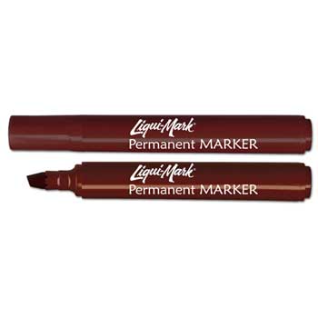 Liqui-Mark Permanent Marker, Chisel Tip, Broadline, Brown