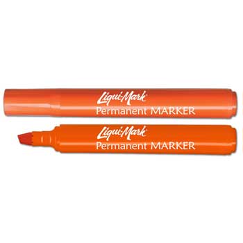Liqui-Mark Permanent Marker, Chisel Tip, Broadline, Orange